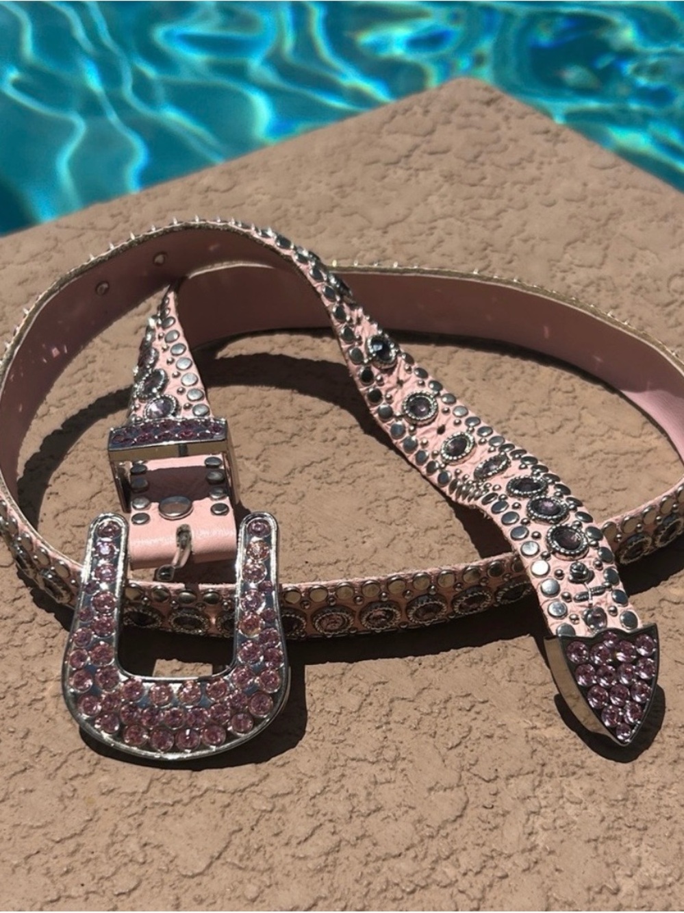 Kippys Pink Rhinestone-Embellished Women's Belt